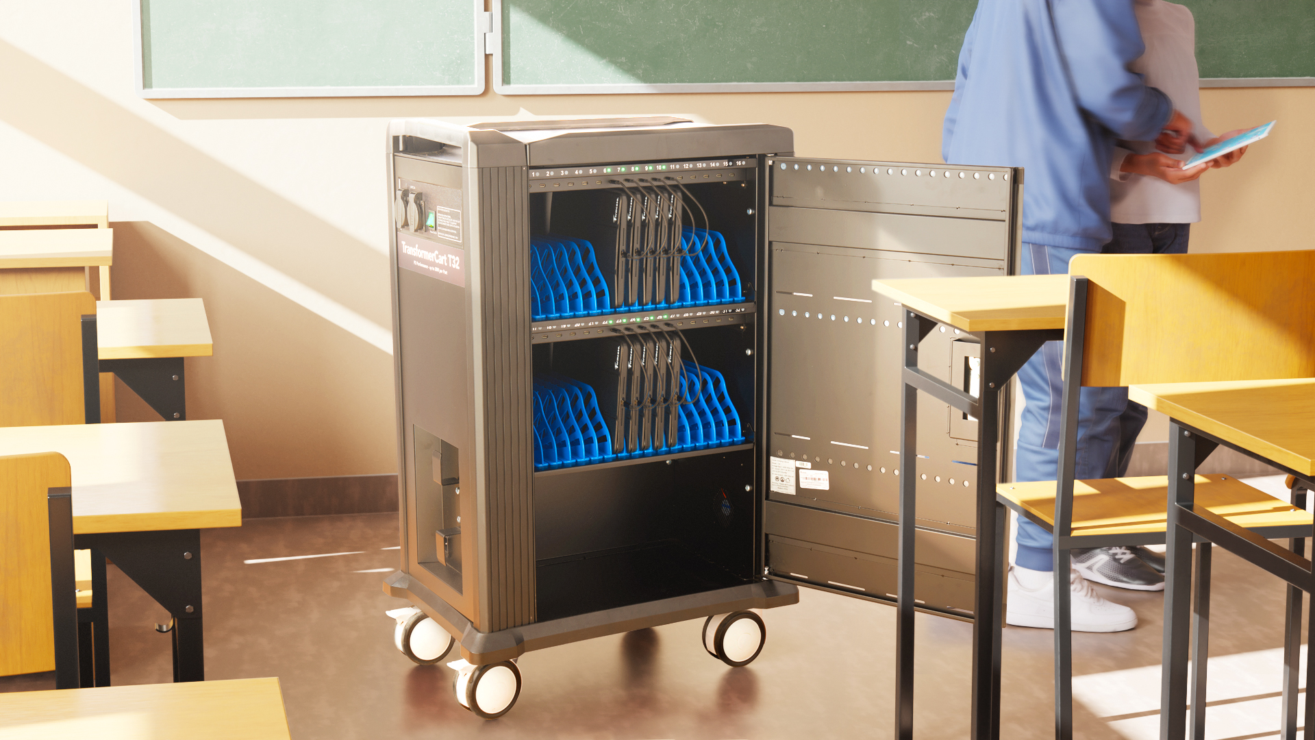 Classroom-LowRes-TransformerCart--T32-iPad-Charging-Cart-AC-Version-Charging-Trolley